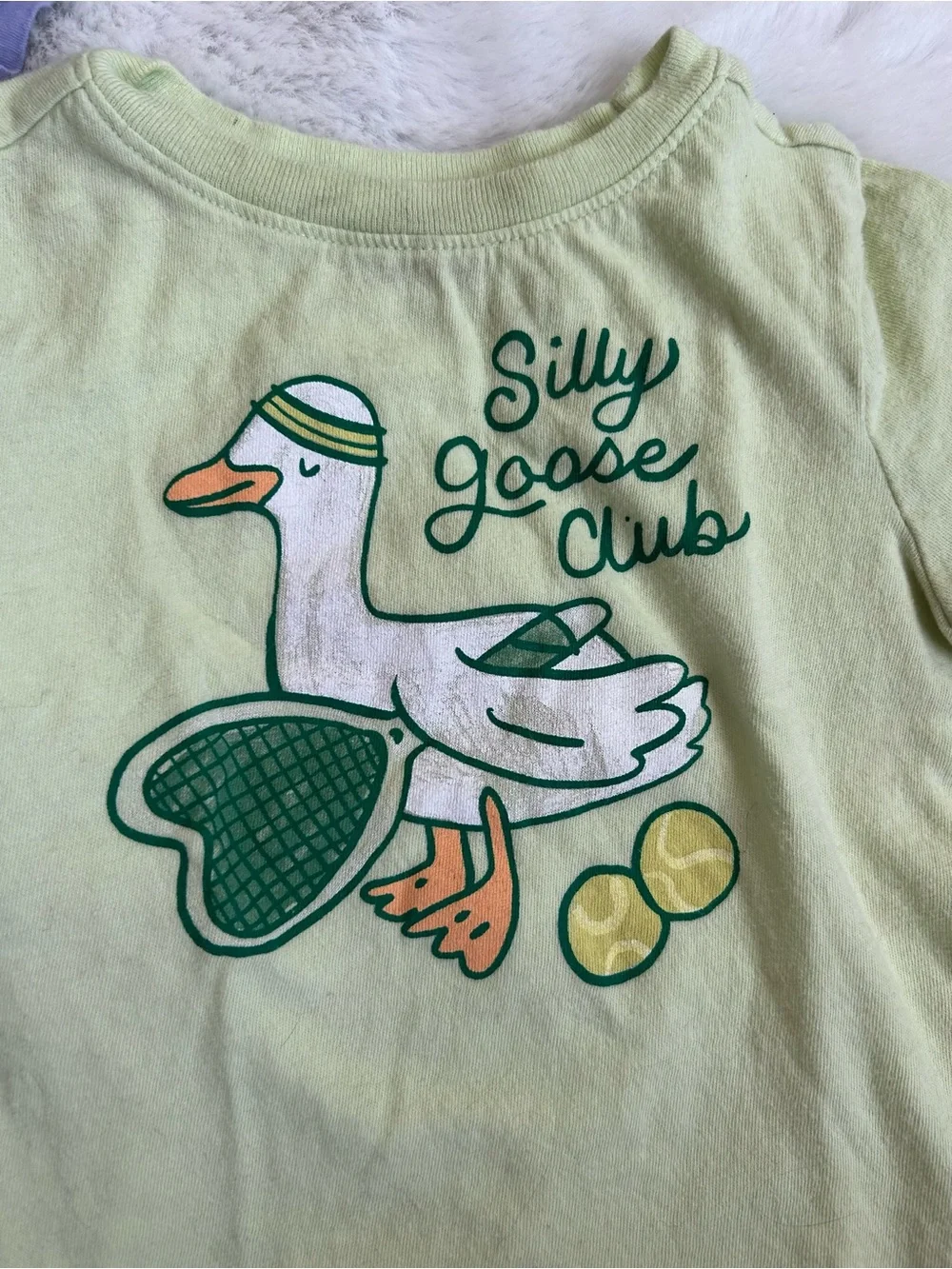 Old Navy Cotton Polly Pocket Purple Tee & Silly Goose Club Green Tees 12-18 MOS